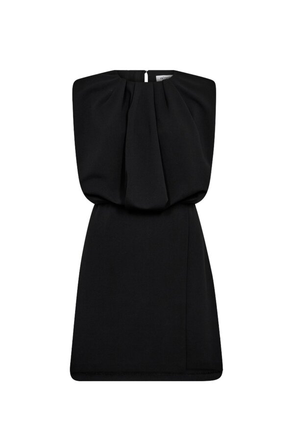 Falcon Pleat Mini Dress - Black