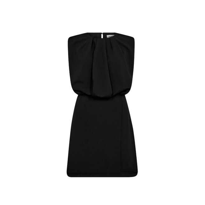 Falcon Pleat Mini Dress - Black