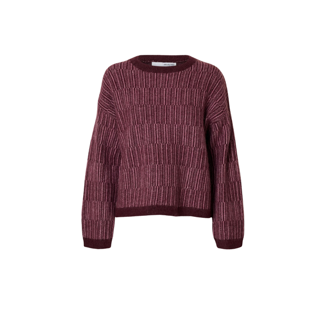 Lava Knit Stripe O-Neck - Fig