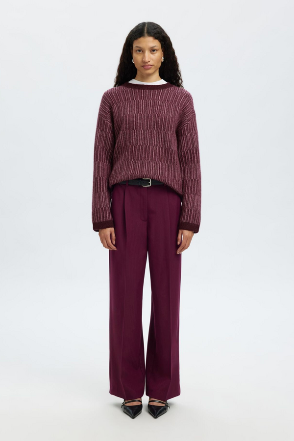 Lava Knit Stripe O-Neck - Fig