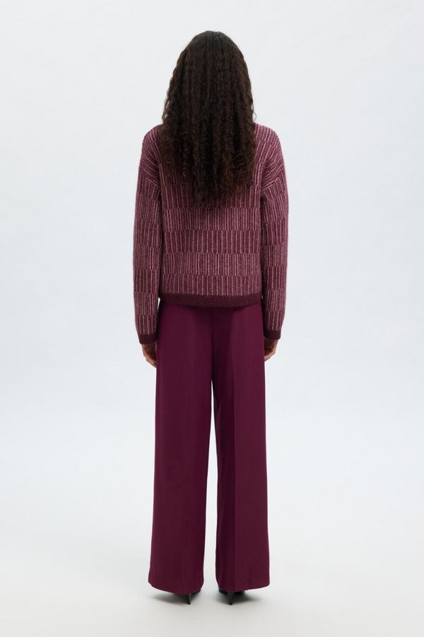 Lava Knit Stripe O-Neck - Fig