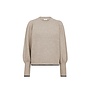 Row Puff Rib Roll Neck - Creme