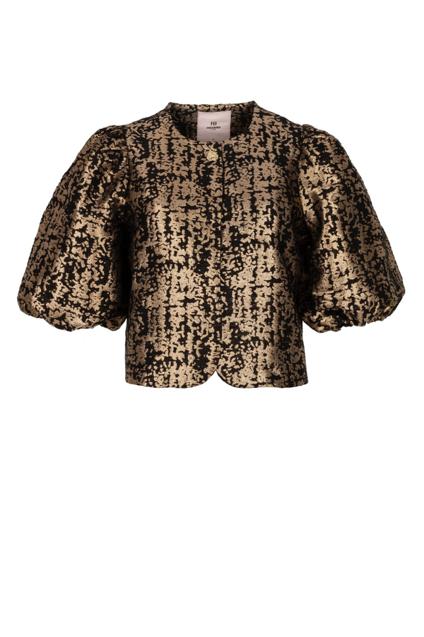 Livia Blazer Jaquard - Black/Gold