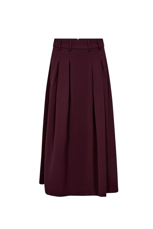 Anya Pleat Skirt - Winered