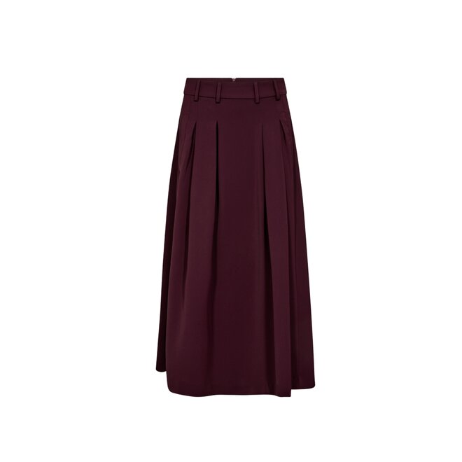 Anya Pleat Skirt - Winered