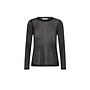 Mesh O-neck Blouse - Black
