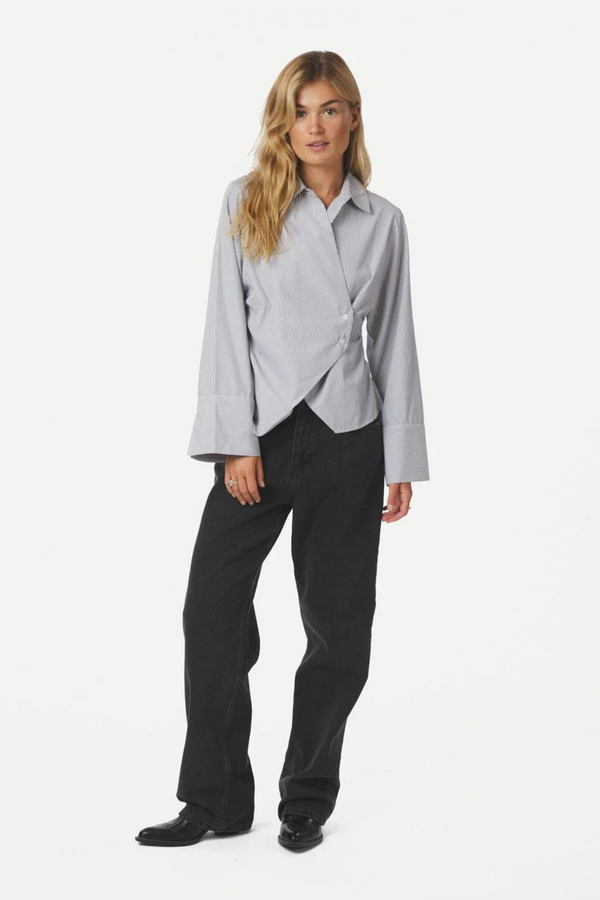 Fenli Striped Shirt - Grey