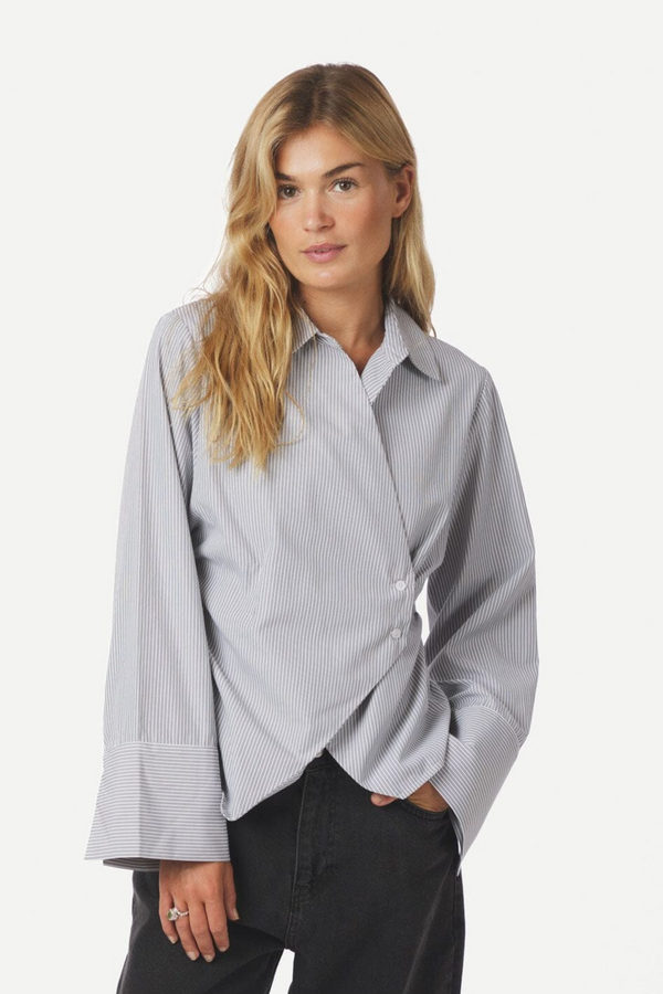 Fenli Striped Shirt - Grey