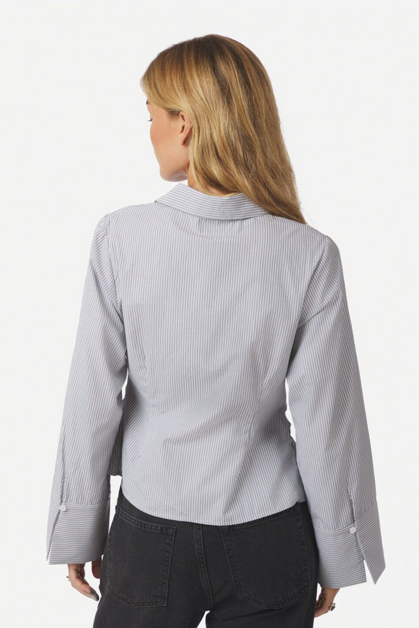 Fenli Striped Shirt - Grey