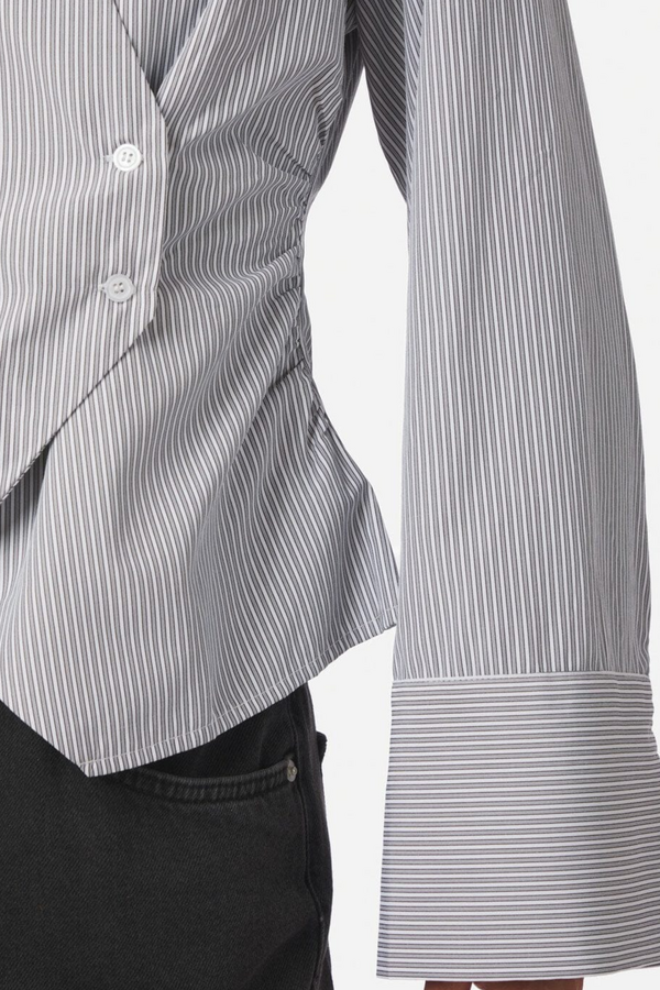 Fenli Striped Shirt - Grey