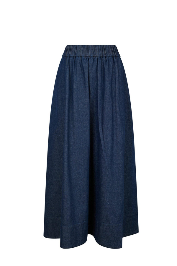 Yara Denim Long Skirt - Dark Blue