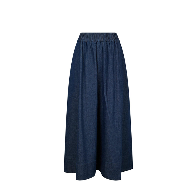 Yara Denim Long Skirt - Dark Blue