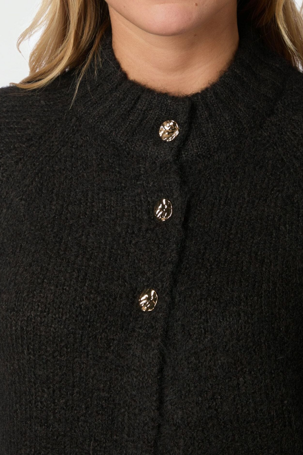 Benuta Fluffy Knit Cardigan - Dark Brown