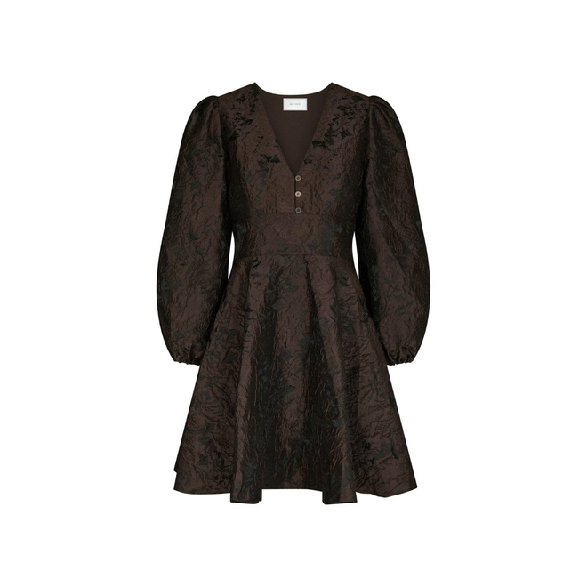 Milly Brocade Dress - Dark Brown