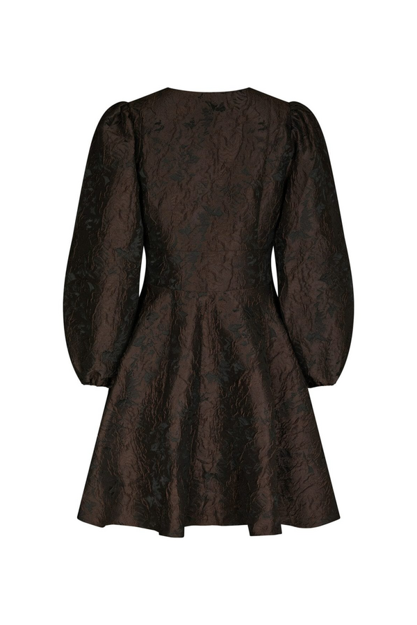 Milly Brocade Dress - Dark Brown