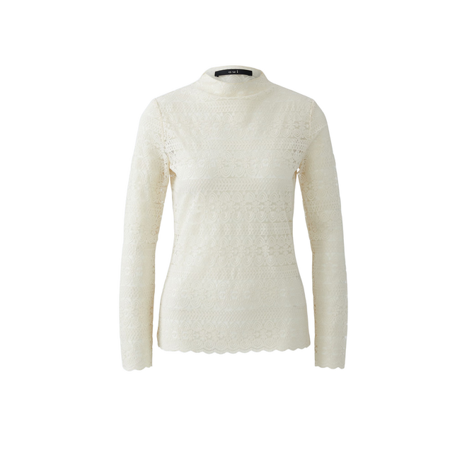 Lace Long Sleeve Top - Whitecap Grey