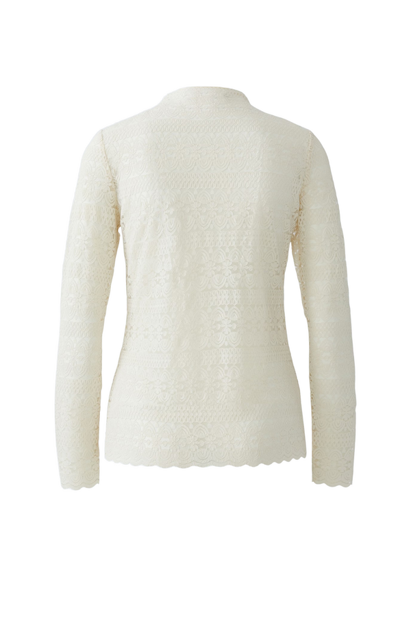 Lace Long Sleeve Top - Whitecap Grey