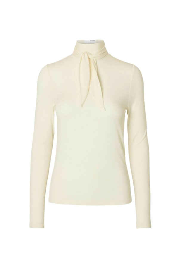 Lina Lano High Neck Top - Egret