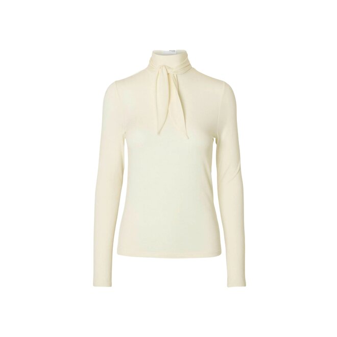 Lina Lano High Neck Top - Egret