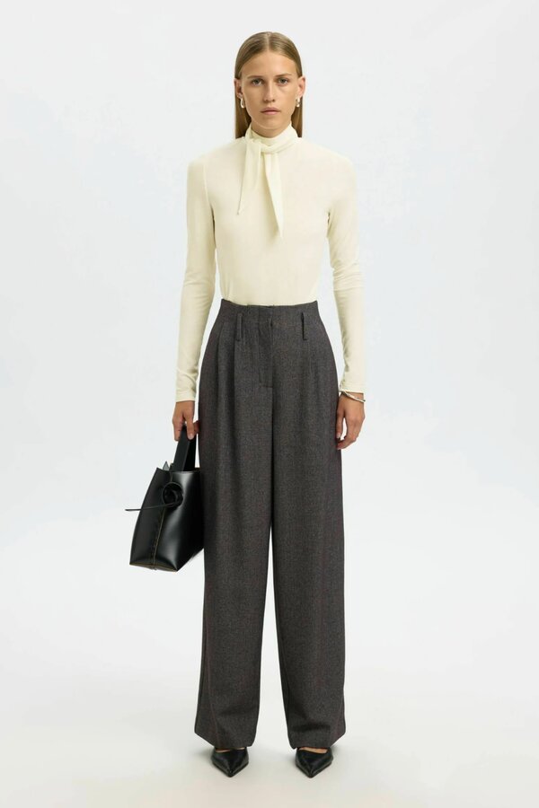 Lina Lano High Neck Top - Egret