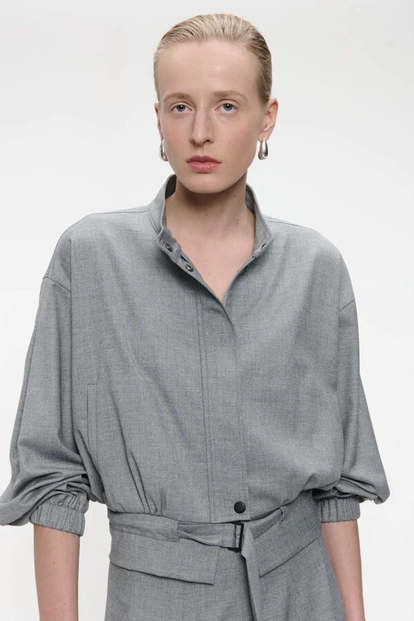 Ian Viscose Jacket - Light Grey