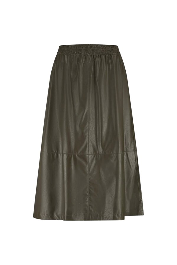 Nitty Eco Leather Skirt - Army