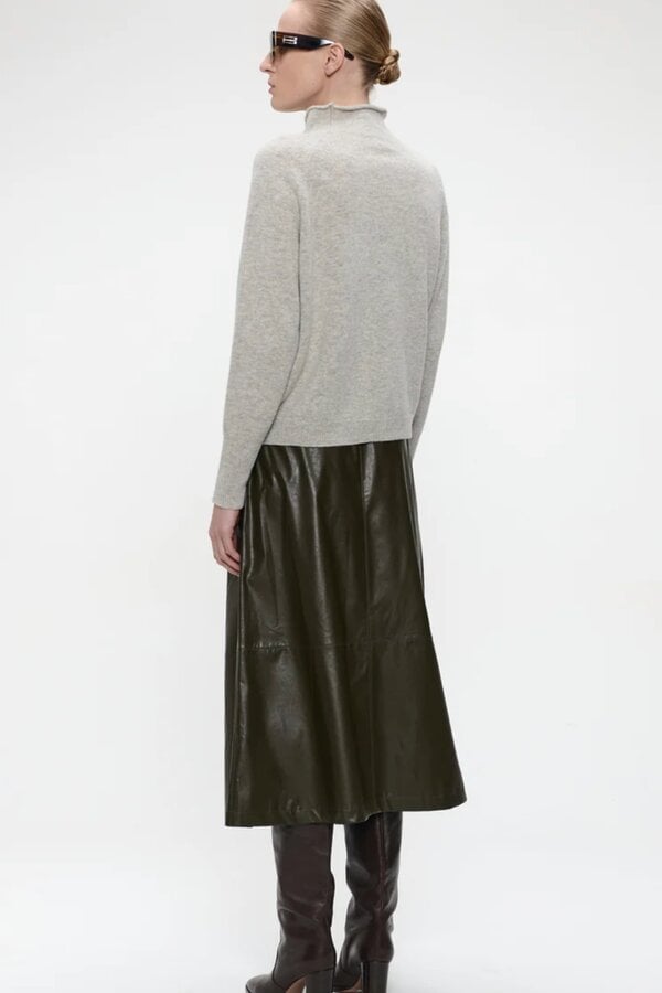 Nitty Eco Leather Skirt - Army