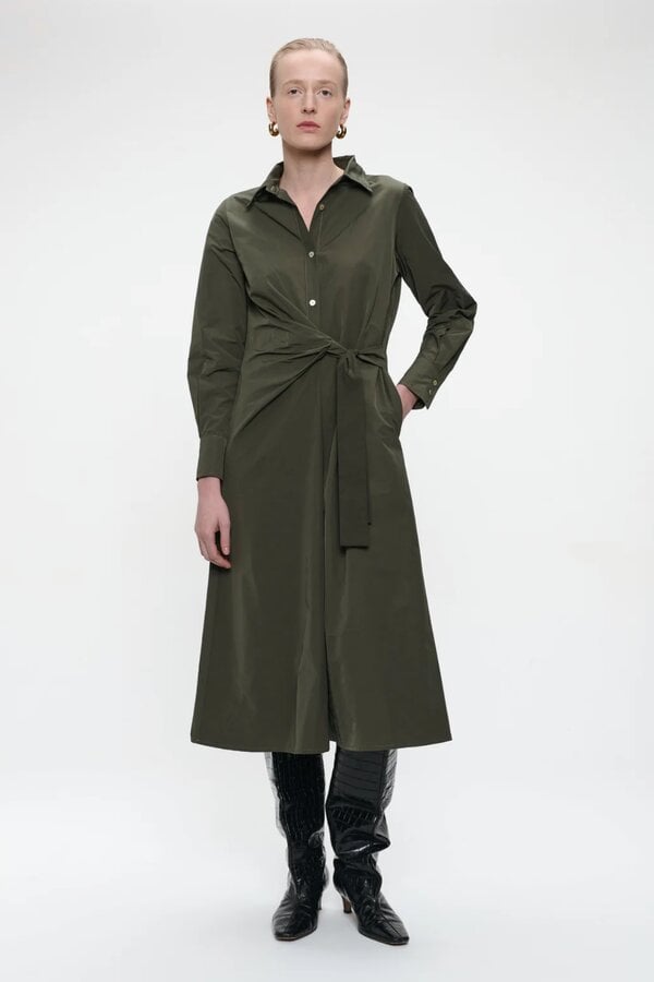 Edyta Taffeta Dress - Army