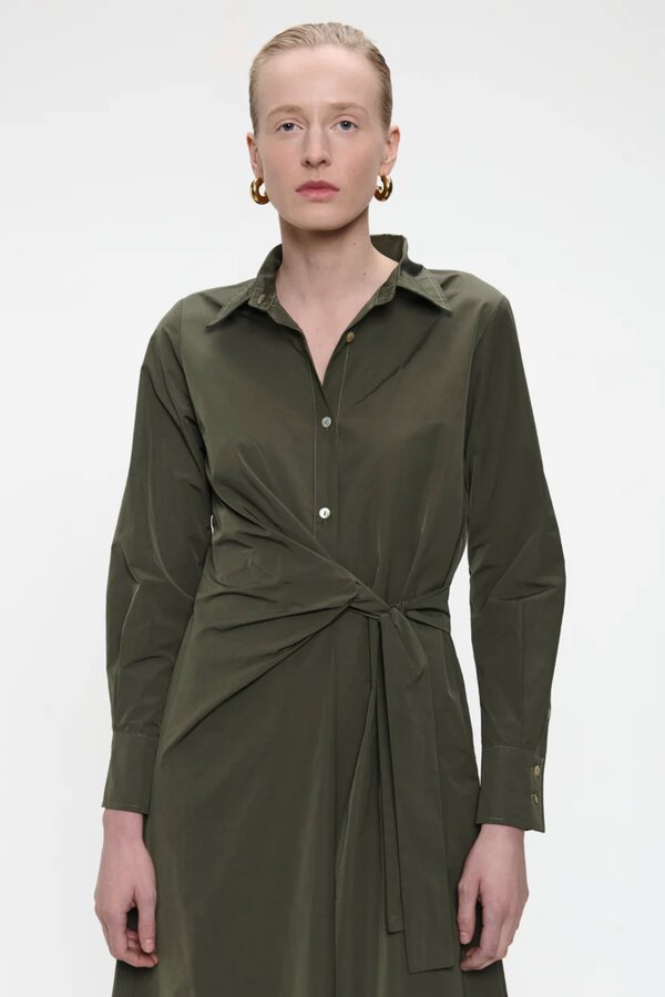Edyta Taffeta Dress - Army