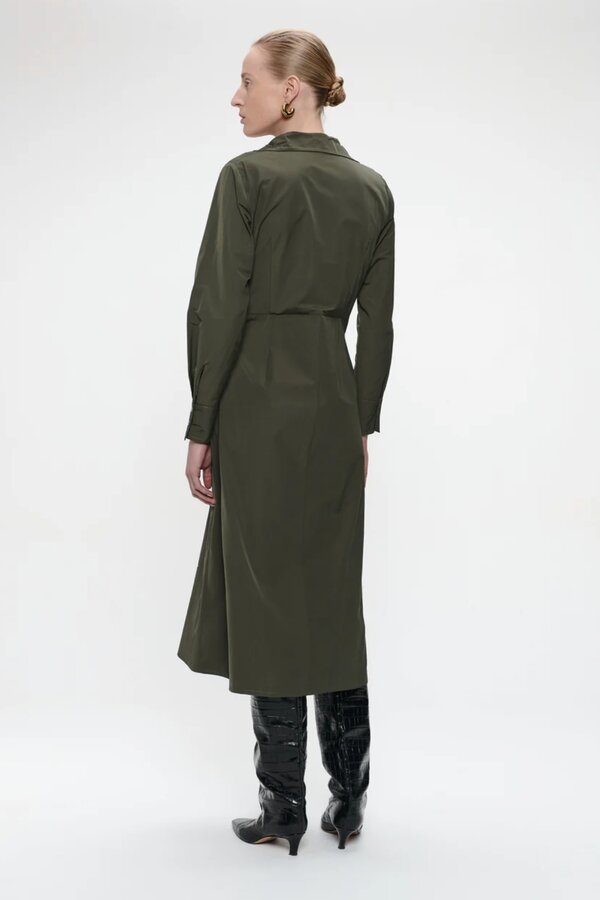 Edyta Taffeta Dress - Army