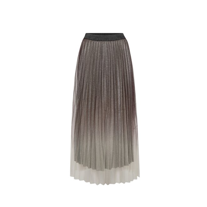 Glitter Plissé Skirt - Dark Brown