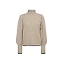 Row Puff Rib Roll Neck - Creme