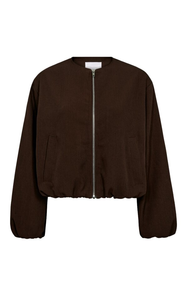 Luna Balloon Zip Jacket - Dark Brown