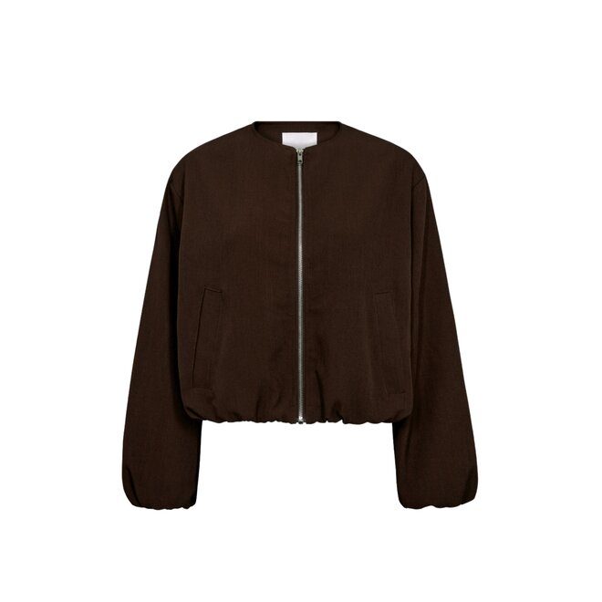 Luna Balloon Zip Jacket - Dark Brown