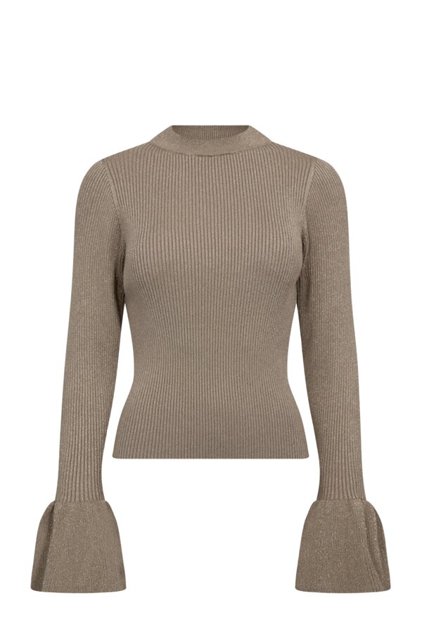 Balin Lurex Turtleneck Knit - Champagne