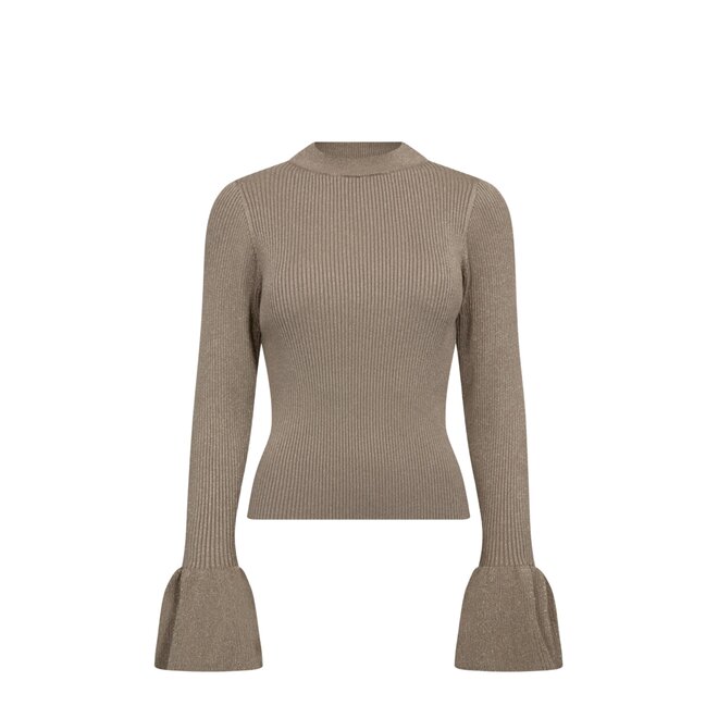 Balin Lurex Turtleneck Knit - Champagne
