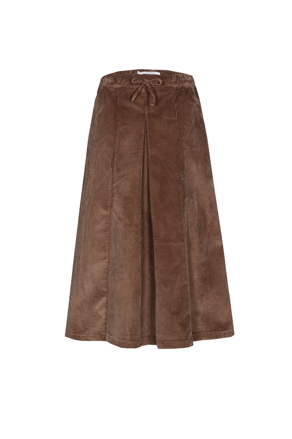 Robi Ribfluweel Rok - Deep Taupe