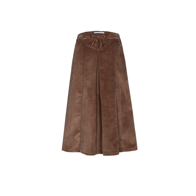 Robi Ribfluweel Rok - Deep Taupe