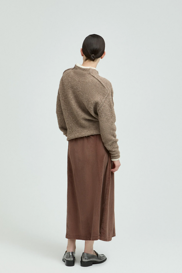 Robi Ribfluweel Rok - Deep Taupe