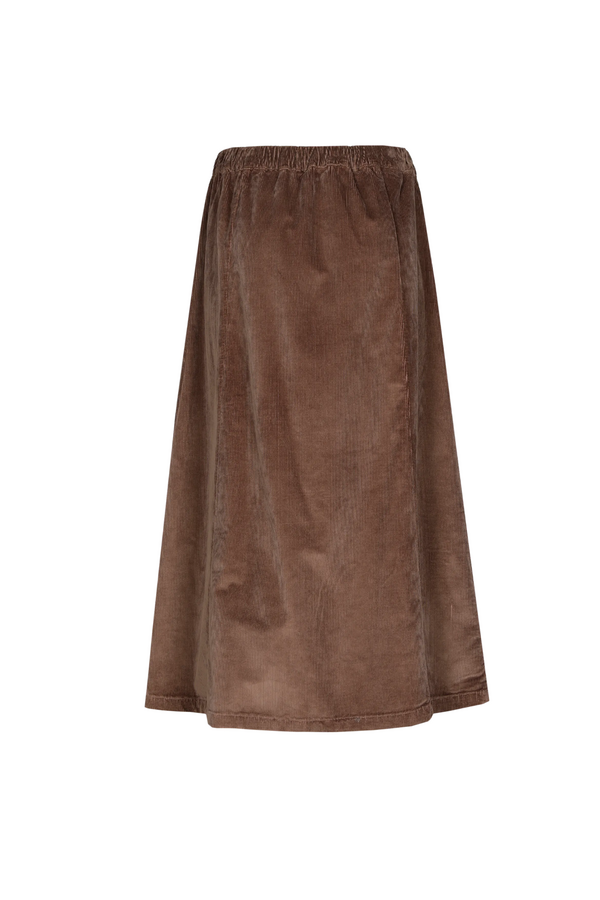 Robi Ribfluweel Rok - Deep Taupe