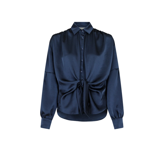 Naja Satin Shirt - Dark Blue