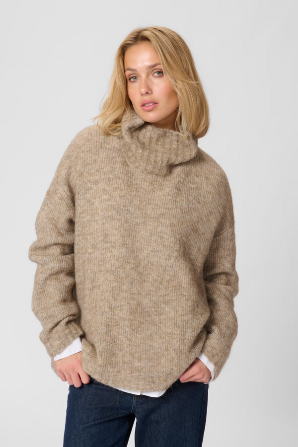 The Knit Rollneck - Dune Melange