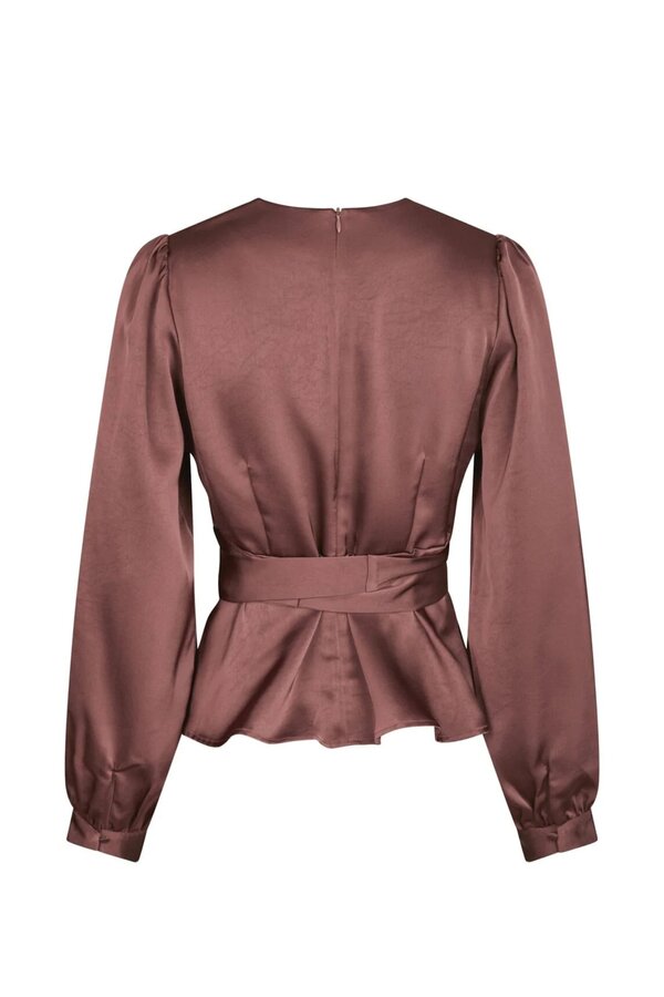 Rista Heavy Sateen Blouse - Dark Rose