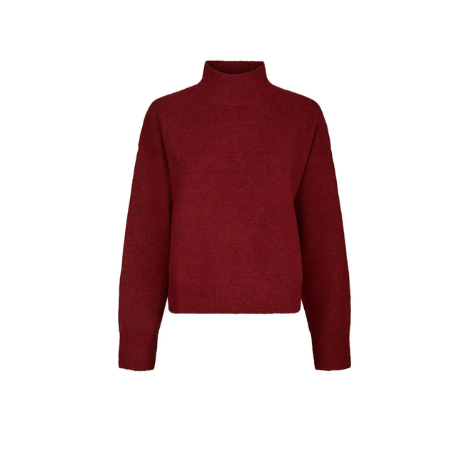 Paulina Knit Blouse - Dark Red