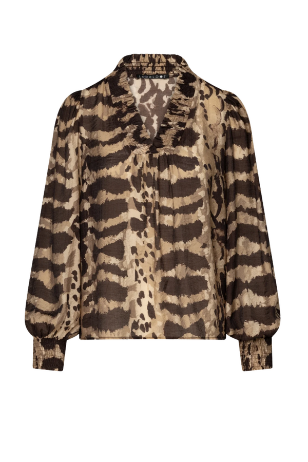 Anika Blouse - Bruin Multi