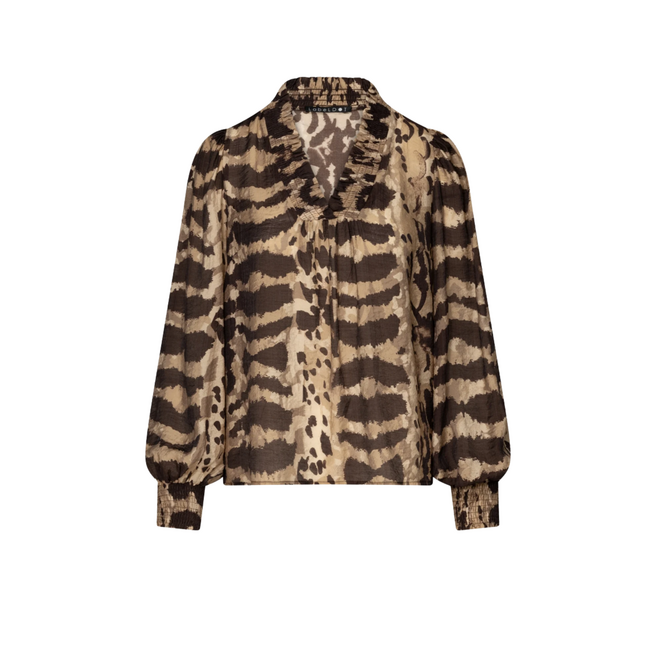 Anika Blouse - Bruin Multi