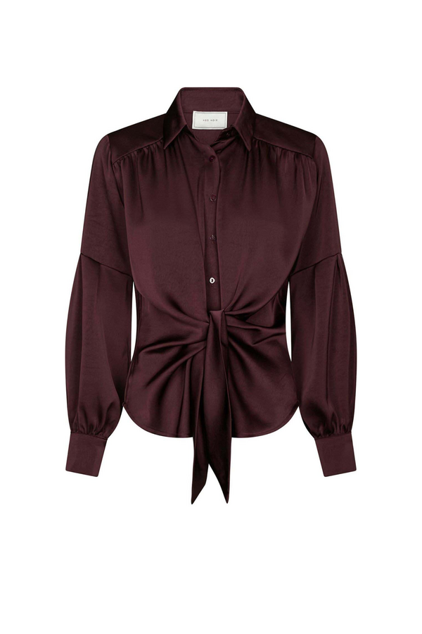 Naja Satin Shirt - Burgundy