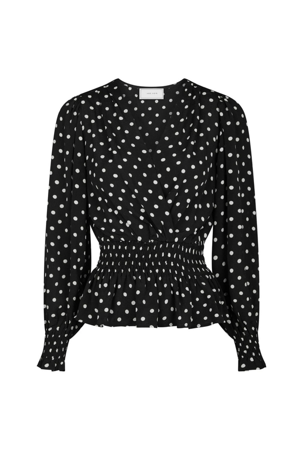 Tamona Crepe Dot Blouse - Black