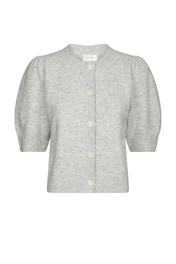 Trudy Deco Knit Cardigan - Light Grey