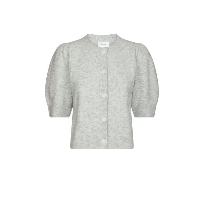 Trudy Deco Knit Cardigan - Light Grey